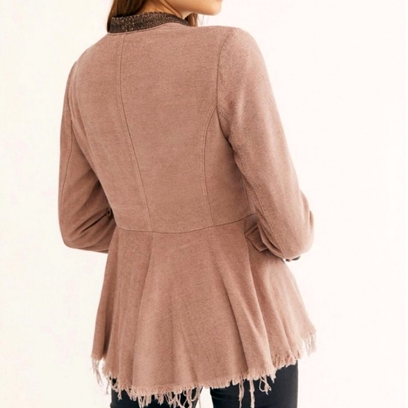 OFFER🌸 Free People Military Peplum Embellished Jacket, Small - Picture 3 of 7